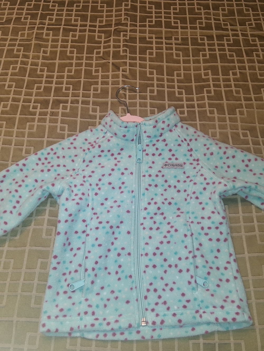Columbia Light Blue Polka Dot Fleece Jacket